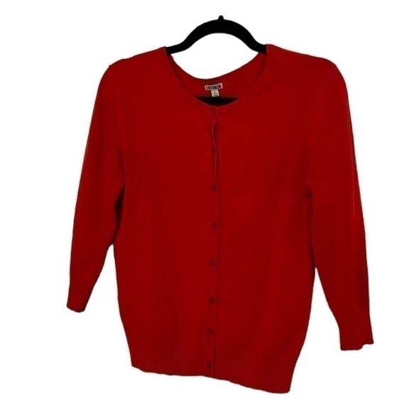 Burnt orange cardigan, super cute and flattering. Well loved! - Picture 1 of 11